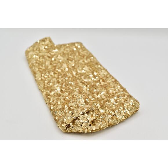 Victoria's Secret Black Gold Shiny Sequin Cosmetic Makeup Bag Pouch Small - Picture 3 of 12